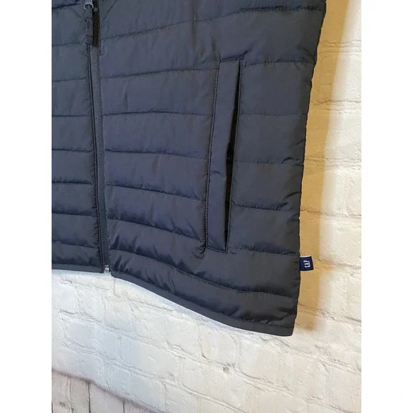 Women Jacket Small Black 100% Polyester Full Zip Pocket Puffer Vest - Picture 4 of 6